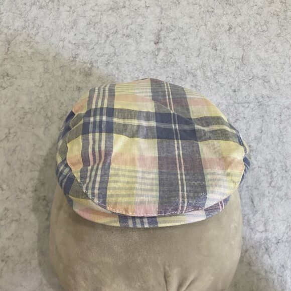 Janie & Jack Striped Linen Newsboy Hat Cap Size  3-6 monthsSummer preppy Plaid - Picture 2 of 6
